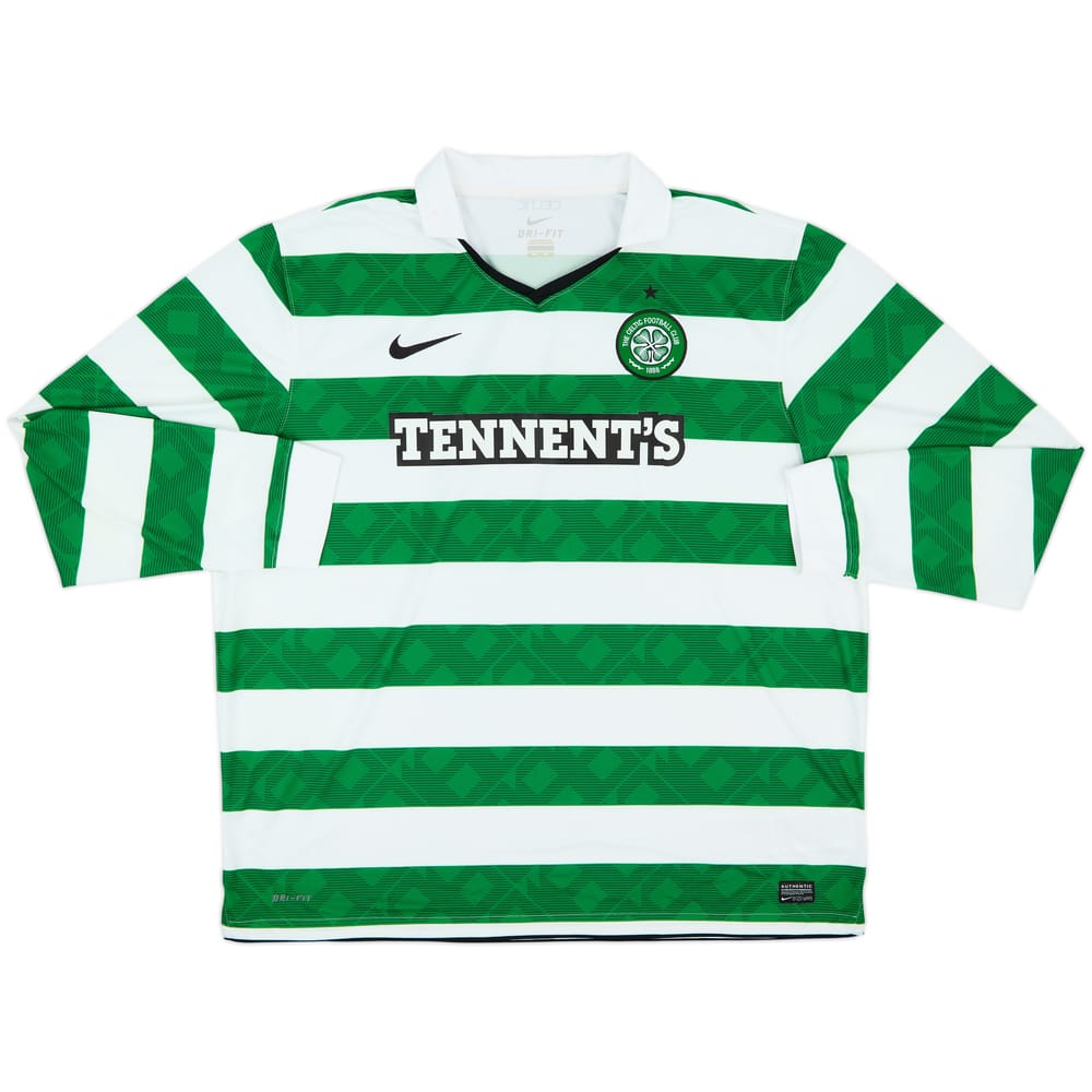 2010-12 Celtic Home L/S Shirt - 6/10 - (XXL)