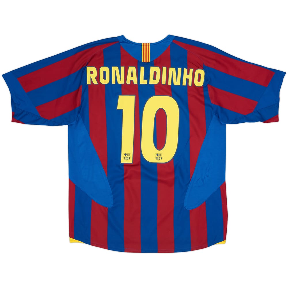 2005-06 Barcelona Home Shirt Ronaldinho #10 - 8/10 - (L)
