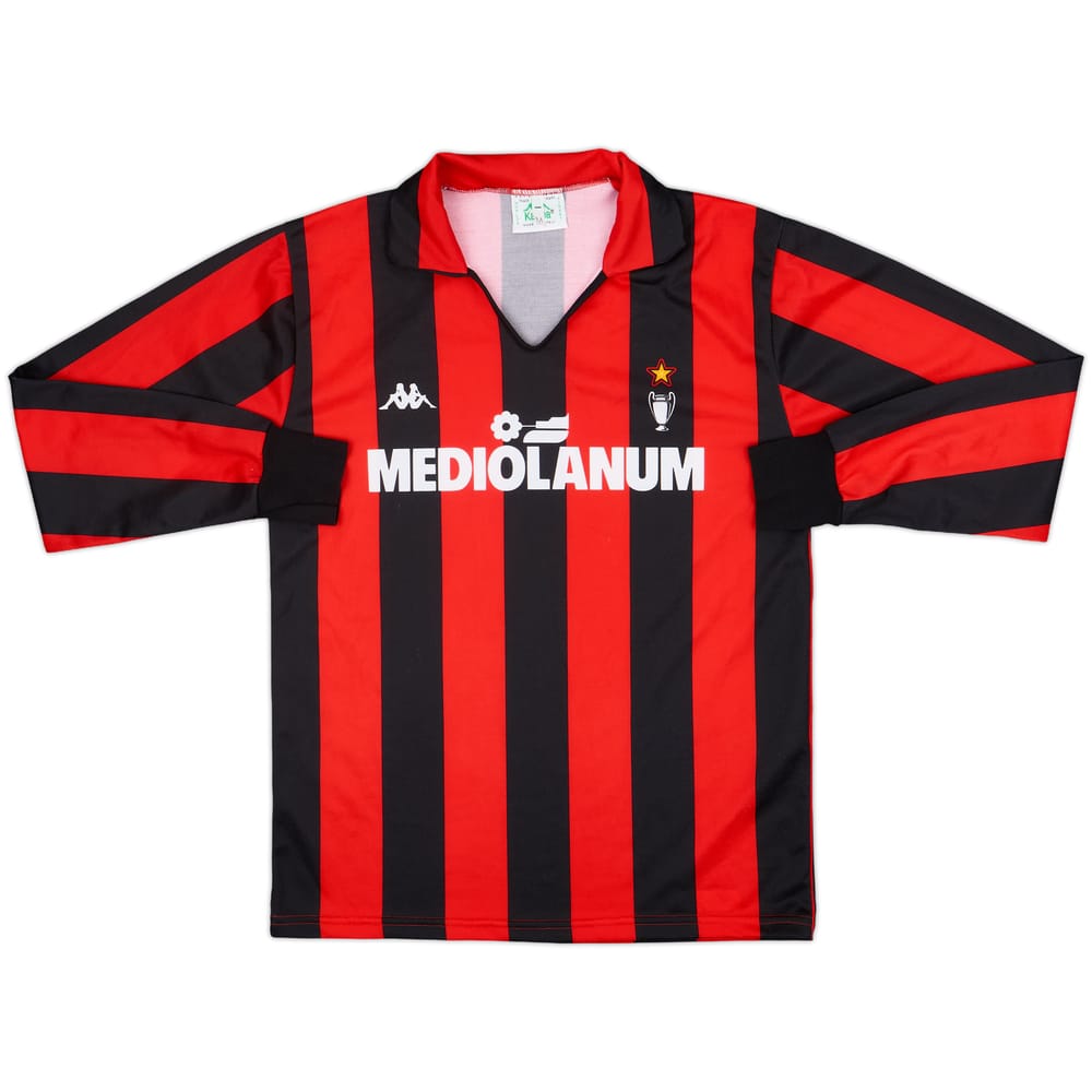 1989-90 AC Milan Home L/S Shirt - 9/10 - (M)