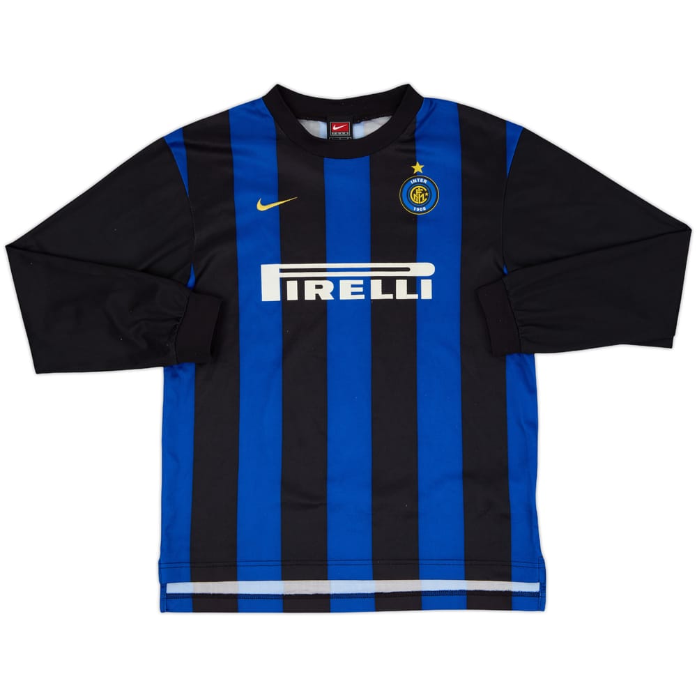 2000-01 Inter Milan Basic Home L/S Shirt - 7/10 - (L.Boys)