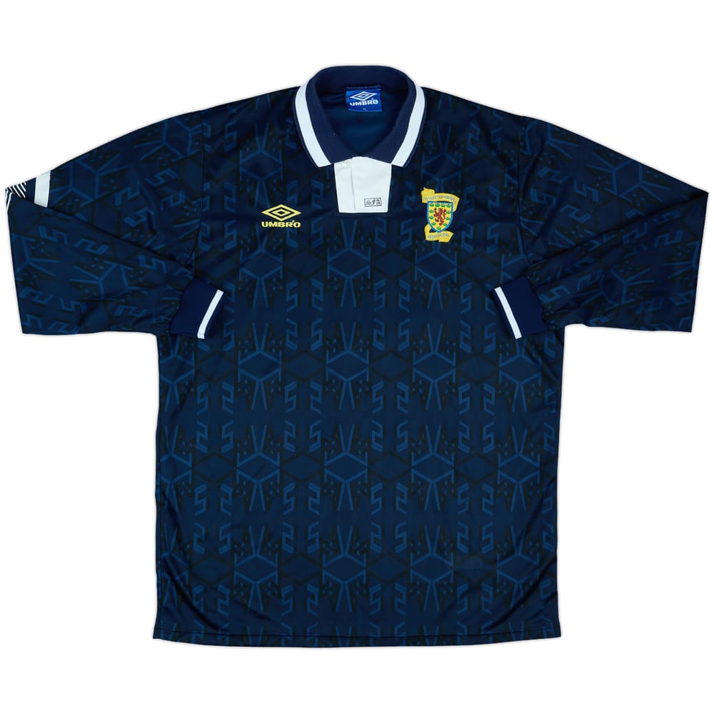 1991-94 Scotland Match Issue Home L/S Shirt #18