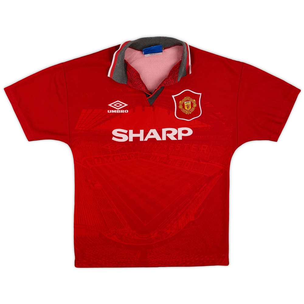 1994-96 Manchester United Home Shirt - 6/10 - (L.Boys)