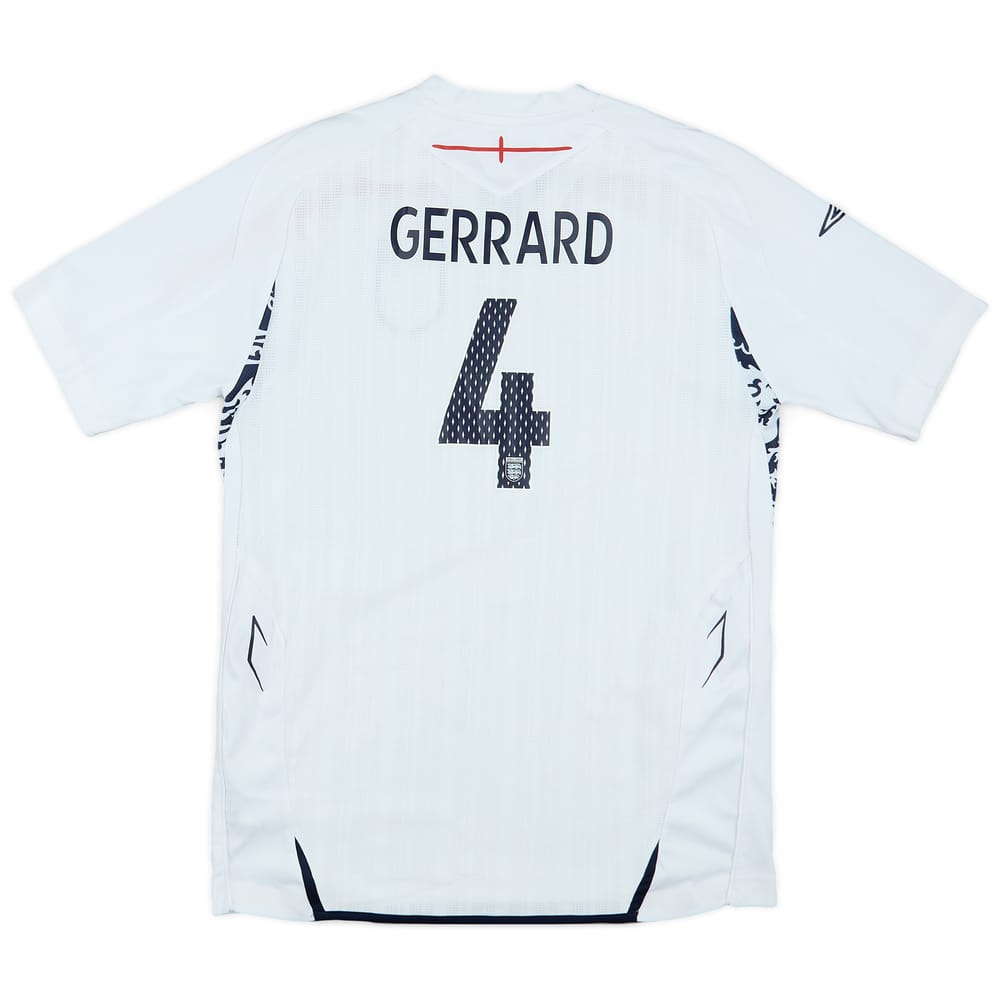 2007-09 England Home Shirt Gerrard #4 - 9/10 - (XL.Boys)