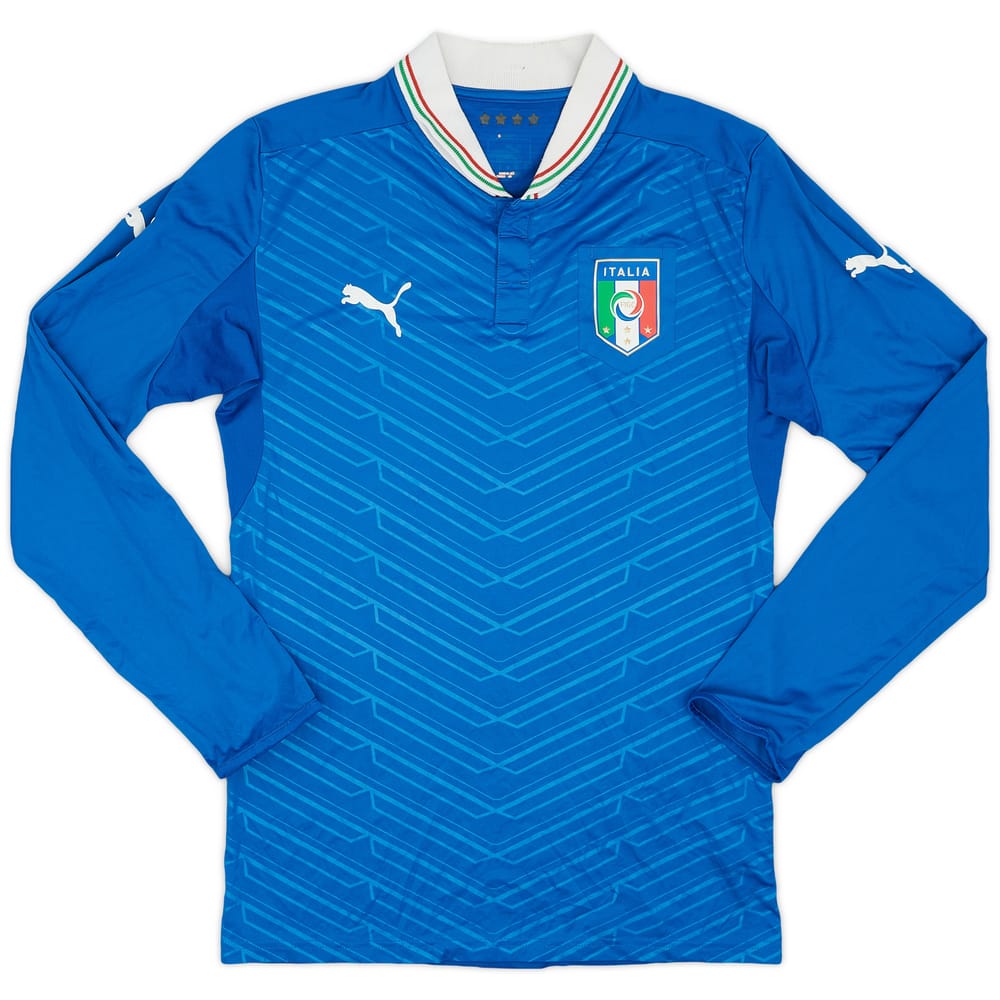 2012-13 Italy Home L/S Shirt - 9/10 - (M)