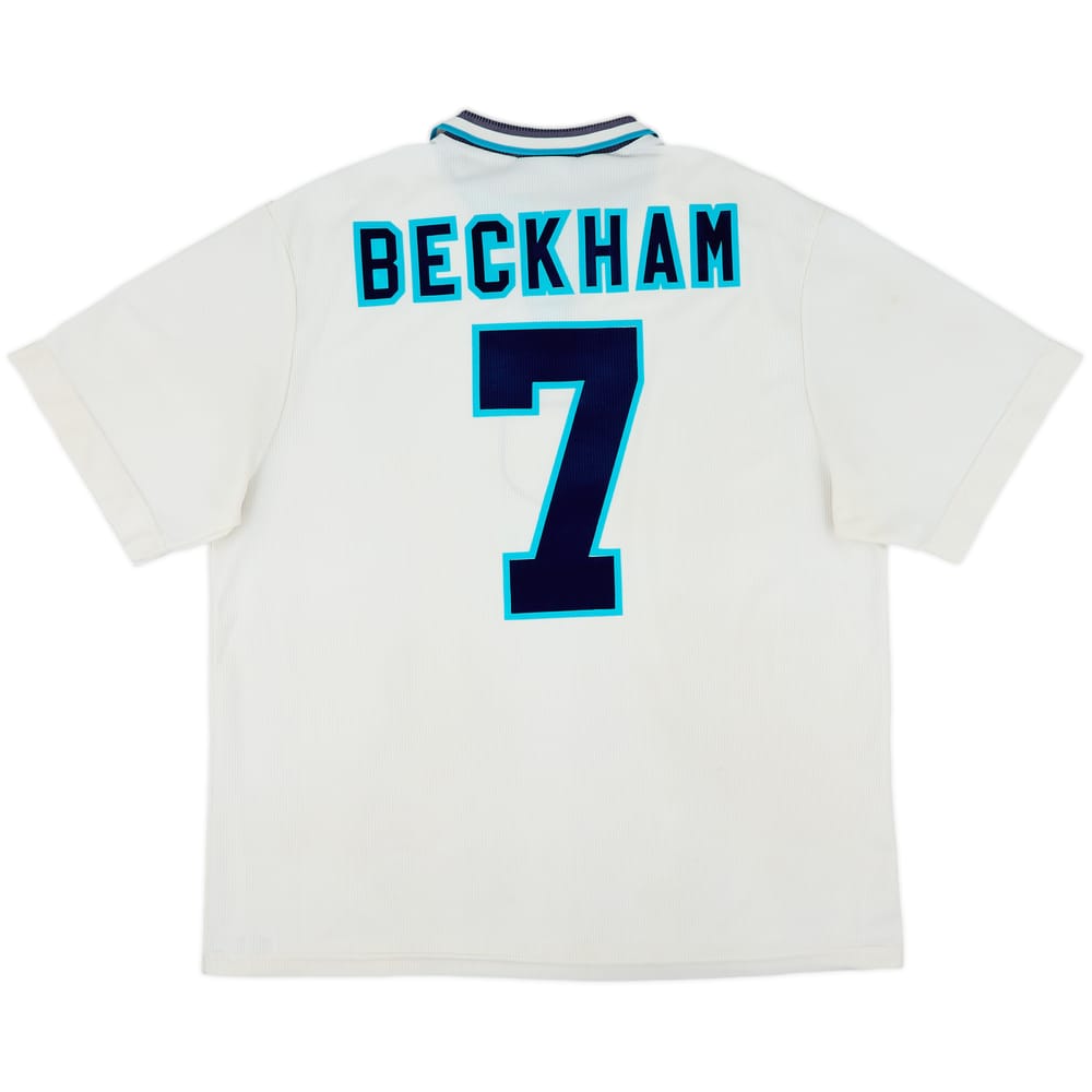 1995-97 England Home Shirt Beckham #7 - 6/10 - (XXL)