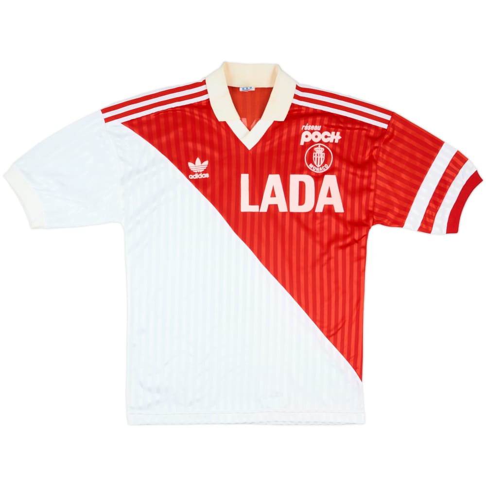 1990-91 Monaco Home Shirt #9 (Weah) - 8/10 - (M|L)