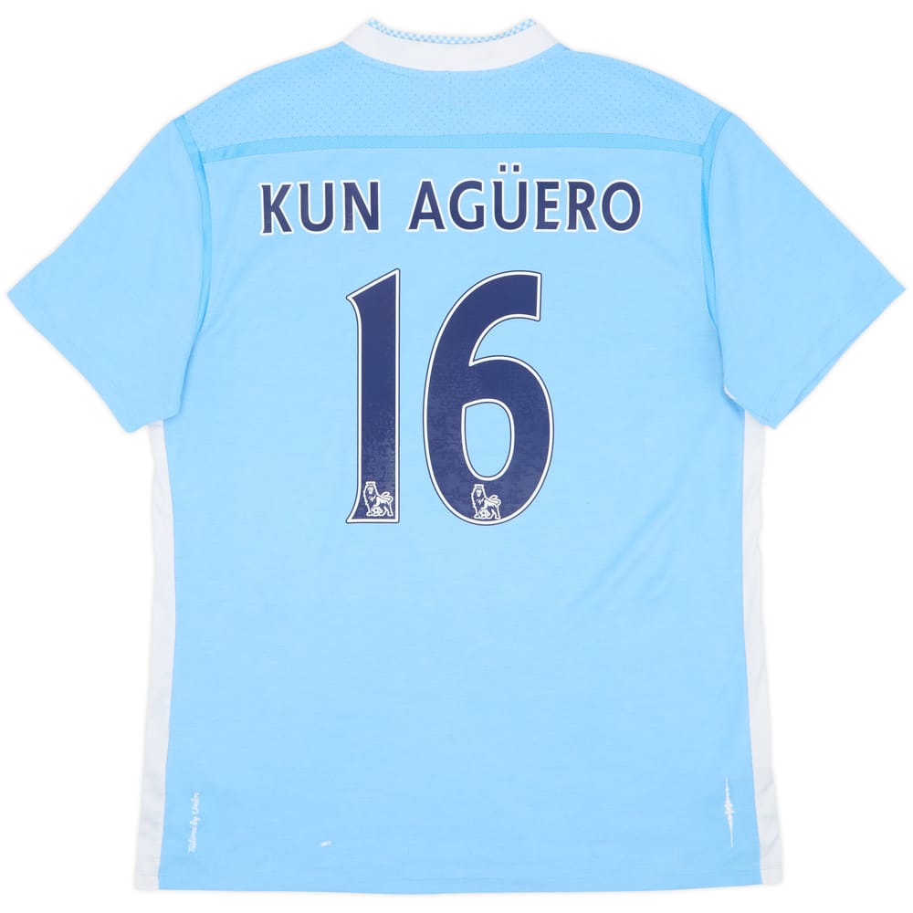 2011-12 Manchester City Home Shirt Kun Aguero #16 - 6/10 - (L)