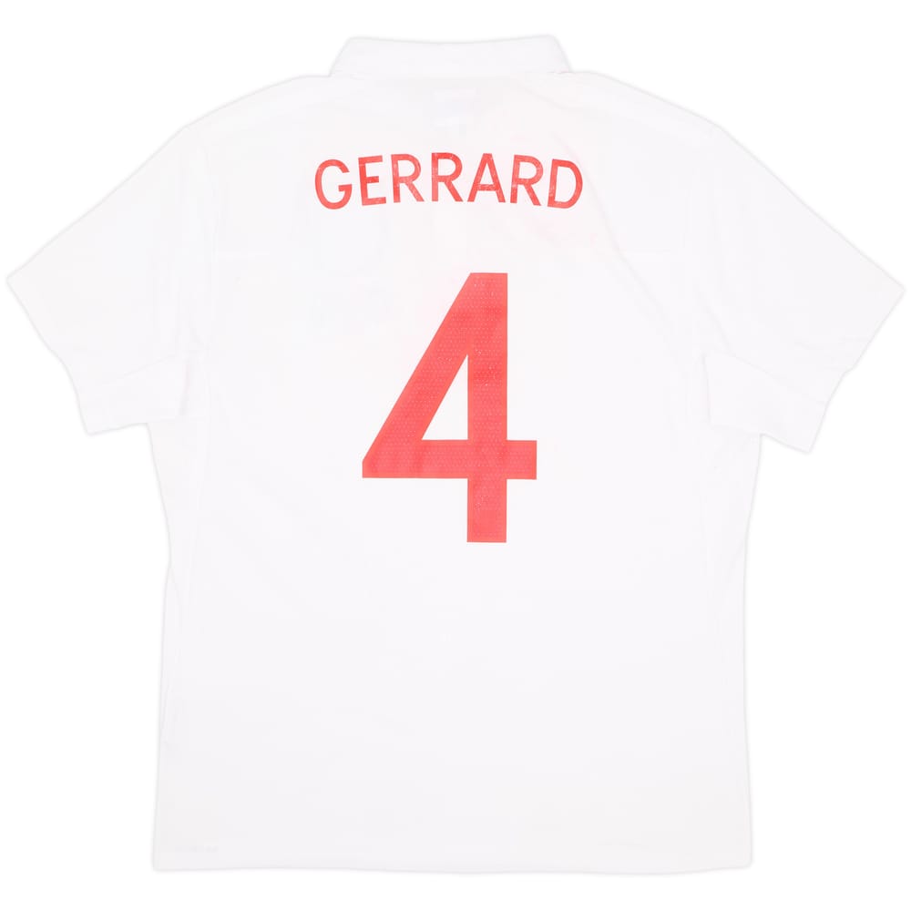 Camiseta de local de Inglaterra 2009-10 Gerrard #4 - 4/10 - (L)