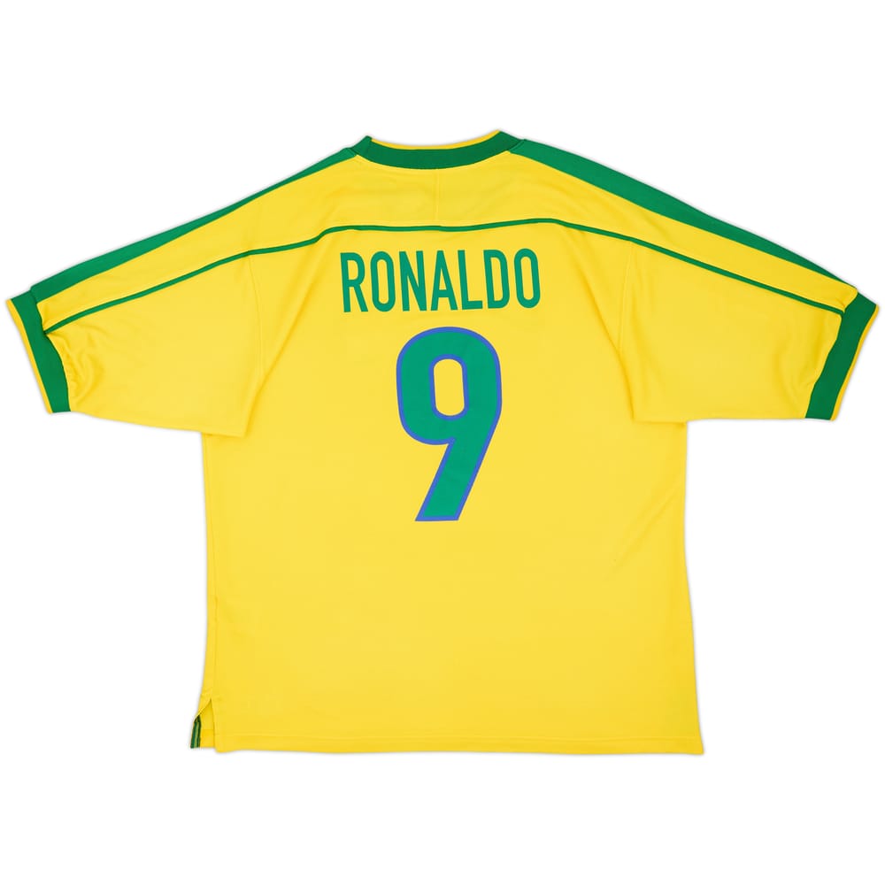 1998-00 Brazil Home Shirt Ronaldo #9 - 7/10 - (XL)