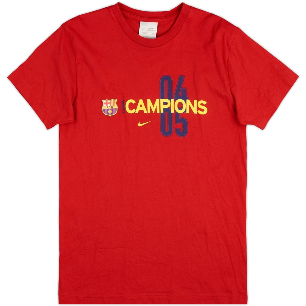 2004-05 Barcelona Nike Campeones Algodón Camiseta - 8/10 - (M)