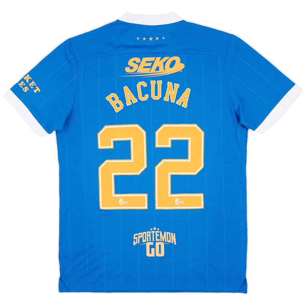 2021-22 Rangers Match Issue Squad Signed Home Shirt Bacuna #22