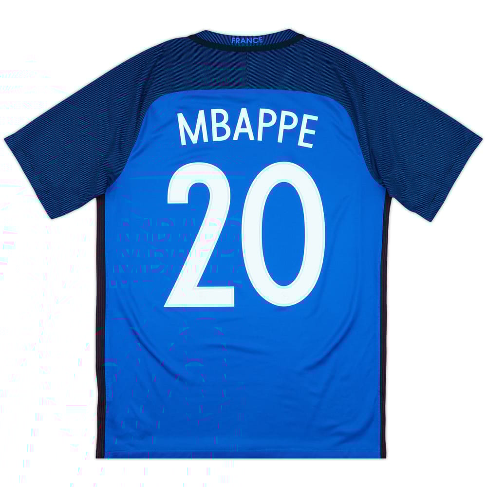 2016-17 France Home Shirt Mbappe #20 - 8/10 - (M)