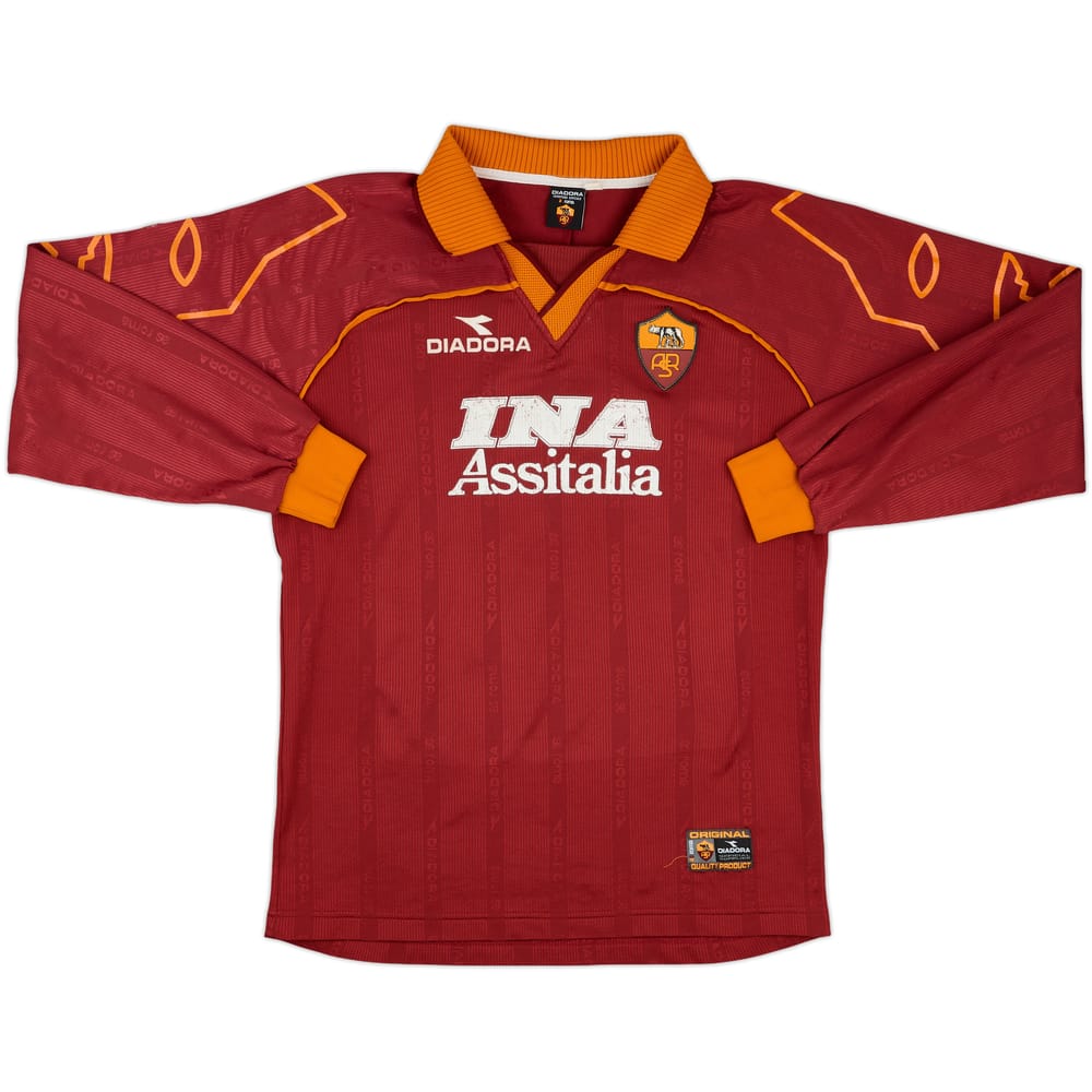 1999-00 Roma Match Issue Home L/S Shirt #7