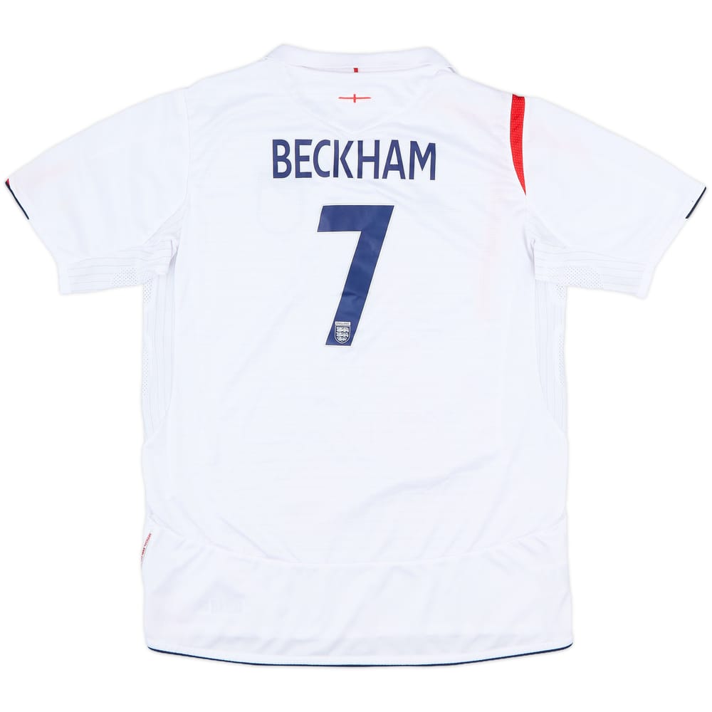 2005-07 England Home Shirt Beckham #7 - 7/10 - (XL.Boys)
