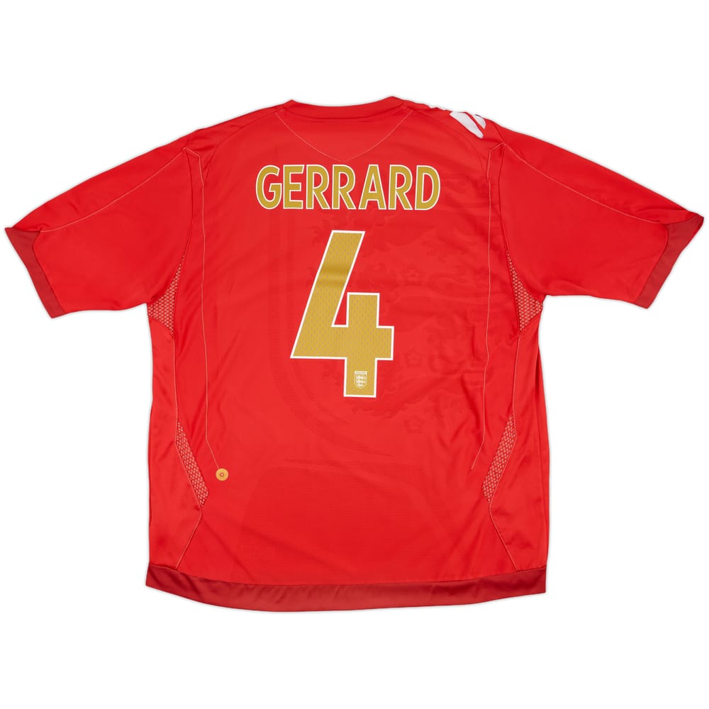 2006-08 England Away Shirt Gerrard #4 - 6/10 - (XXL)