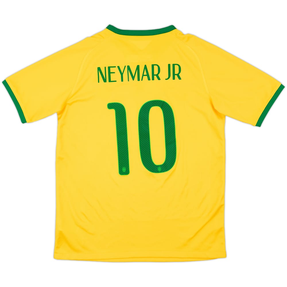2014-15 Brazil Home Shirt Neymar Jr #10 - 8/10 - (XL.Boys)
