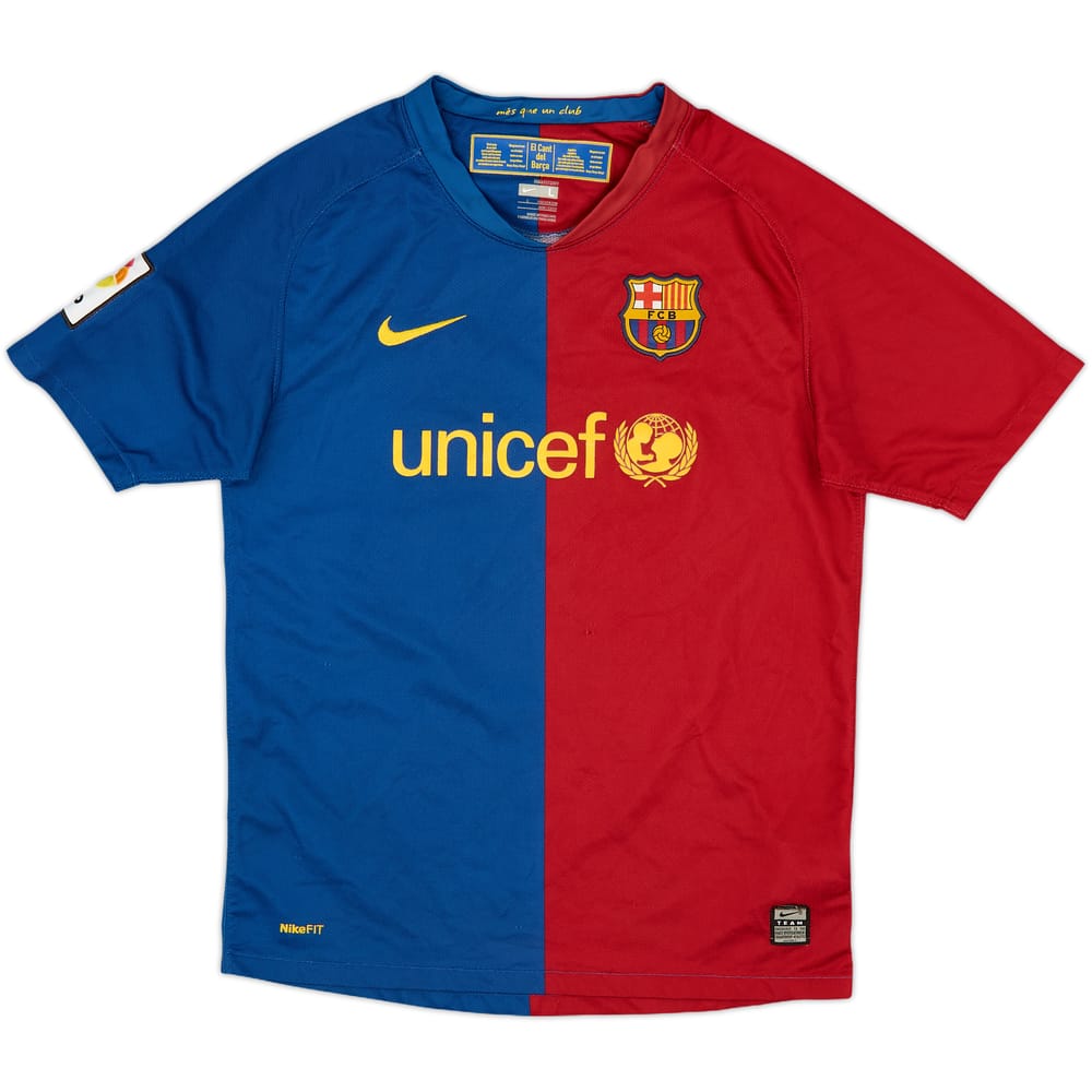 2008-09 Barcelona Home Shirt - 9/10 - (L.Boys)
