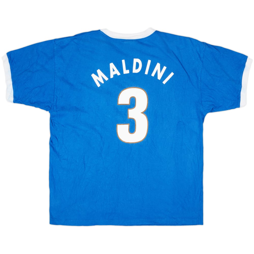 1998-99 Italy Nike Cotton Tee Maldini #3 - 8/10 - (XL)