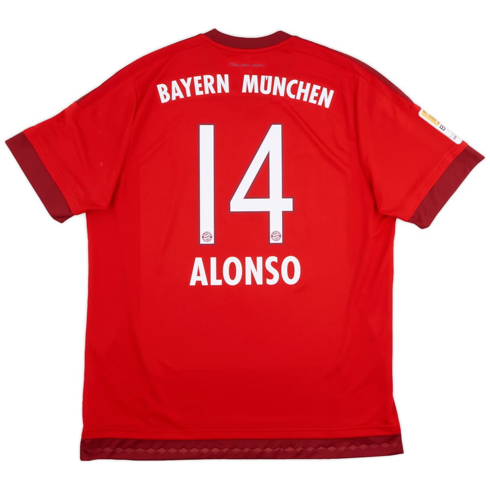 2015-16 Bayern Munich Home Shirt Alonso #14 - 6/10 - (XL)