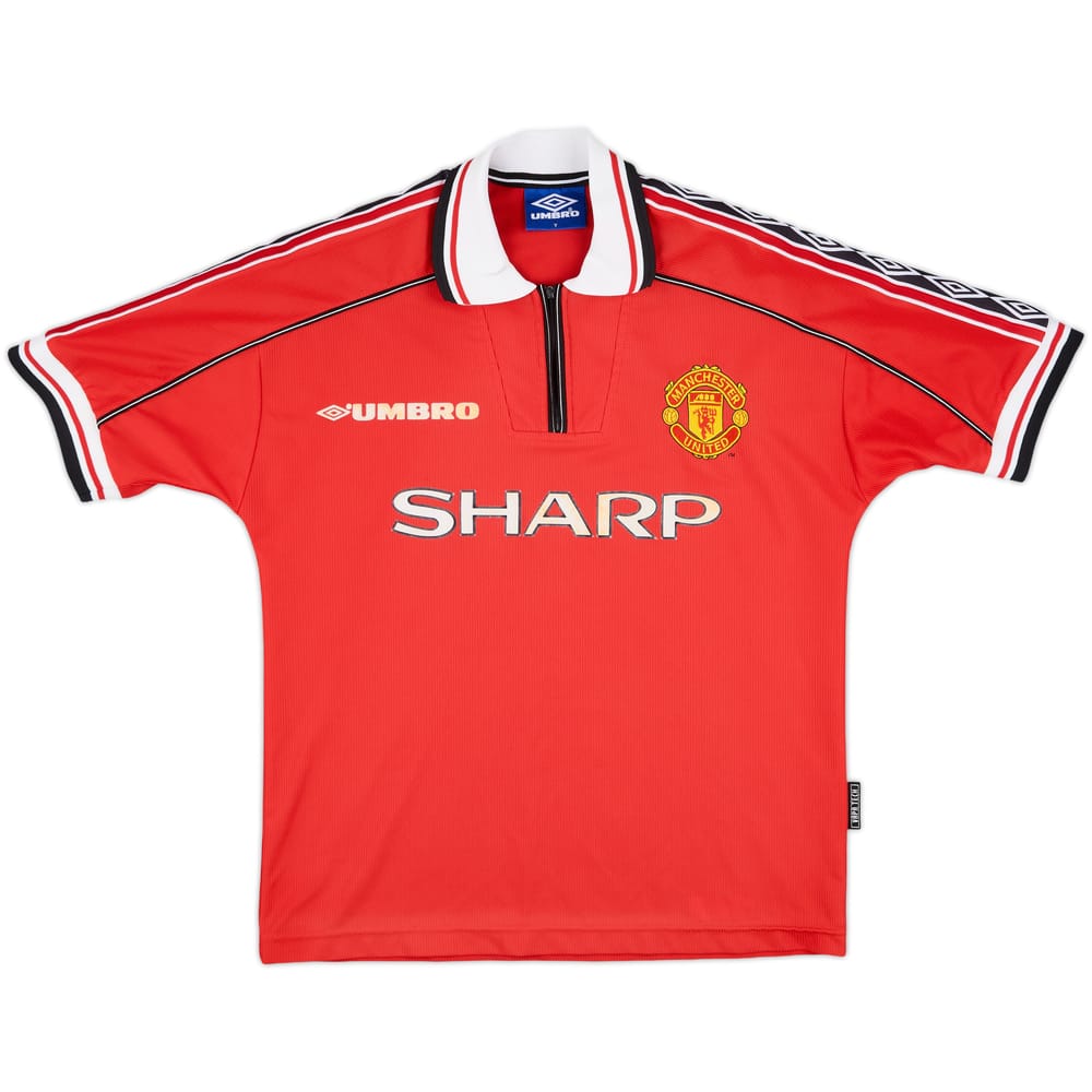 1998-00 Manchester United Home Shirt - 7/10 - (Y)