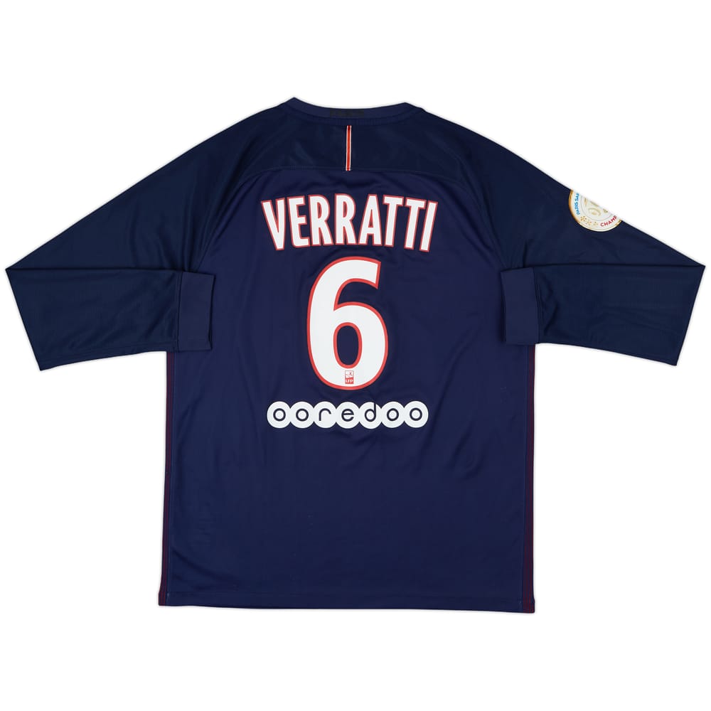 2016-17 Paris Saint-Germain Home L/S Shirt Verratti #6 - 7/10 - (L)