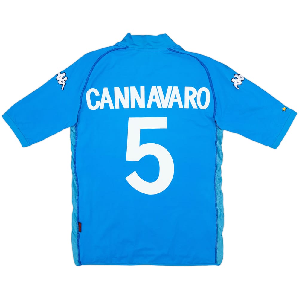 2002 Italy Home Shirt Cannavaro #5 - 7/10 - (XL)