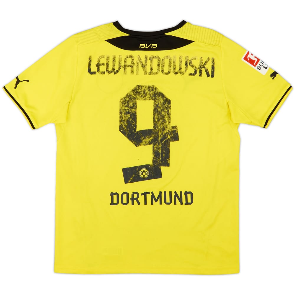 2013-14 Borussia Dortmund Home Shirt Lewandowski #9 - 4/10 - (XL.Boys)