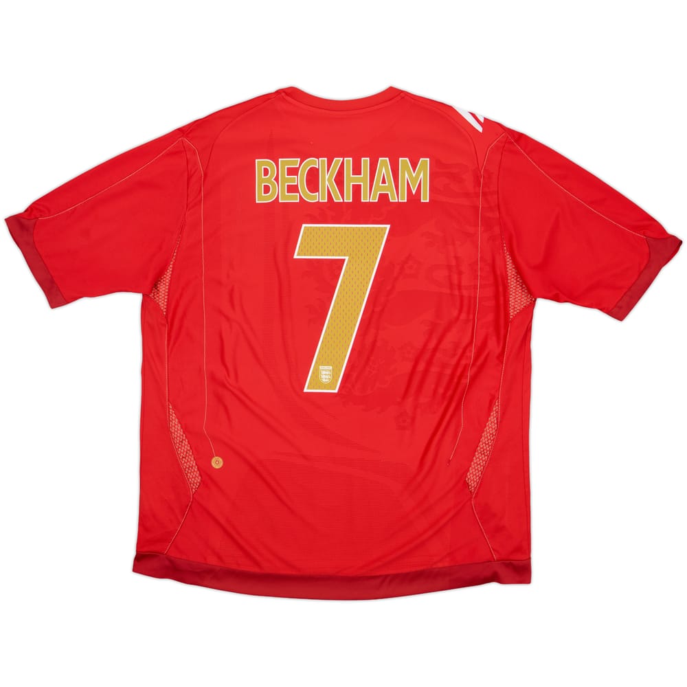 2006-08 England Away Shirt Beckham #7 - 6/10 - (XXL)