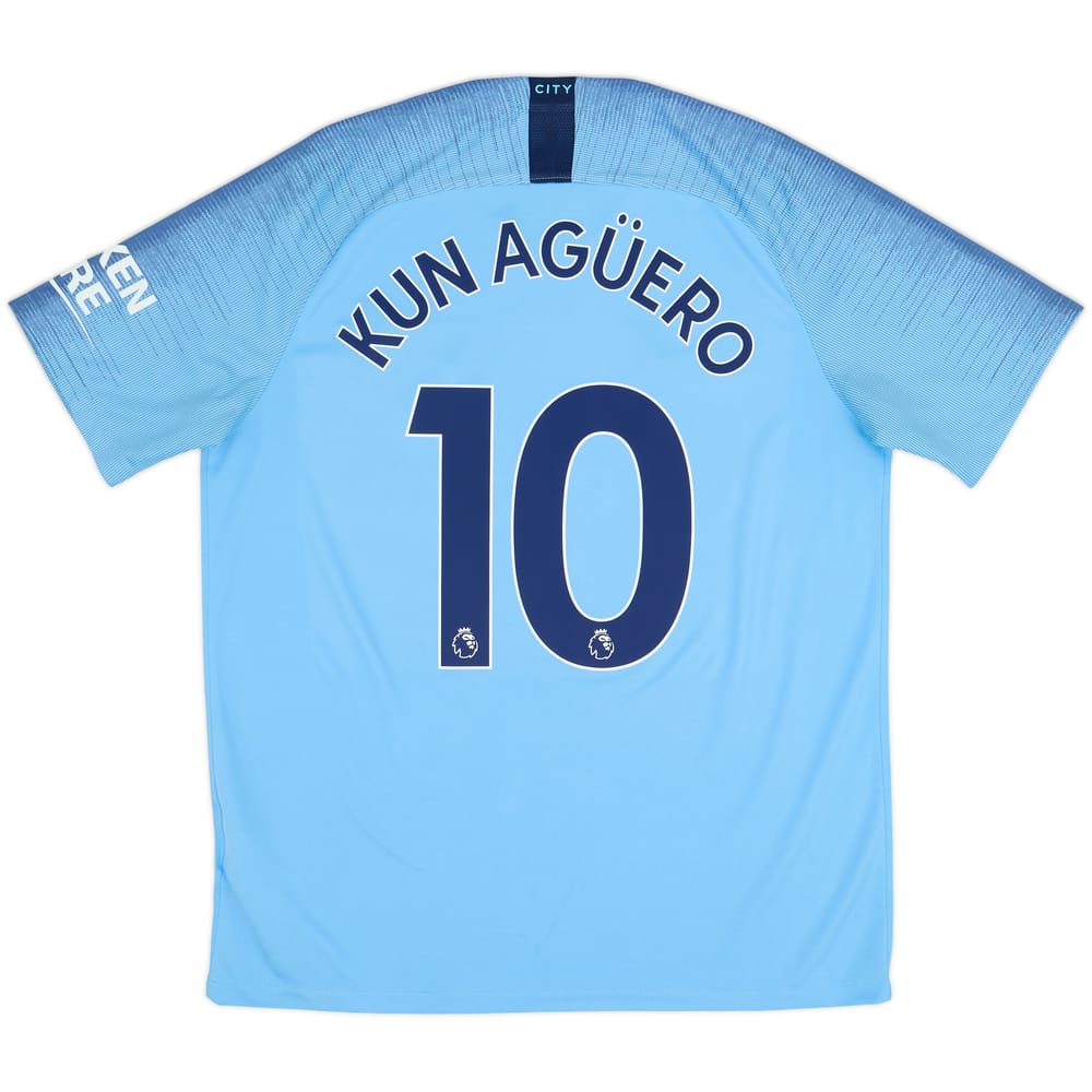 2018-19 Manchester City Home Shirt Kun Aguero #10 - 7/10 - (L)