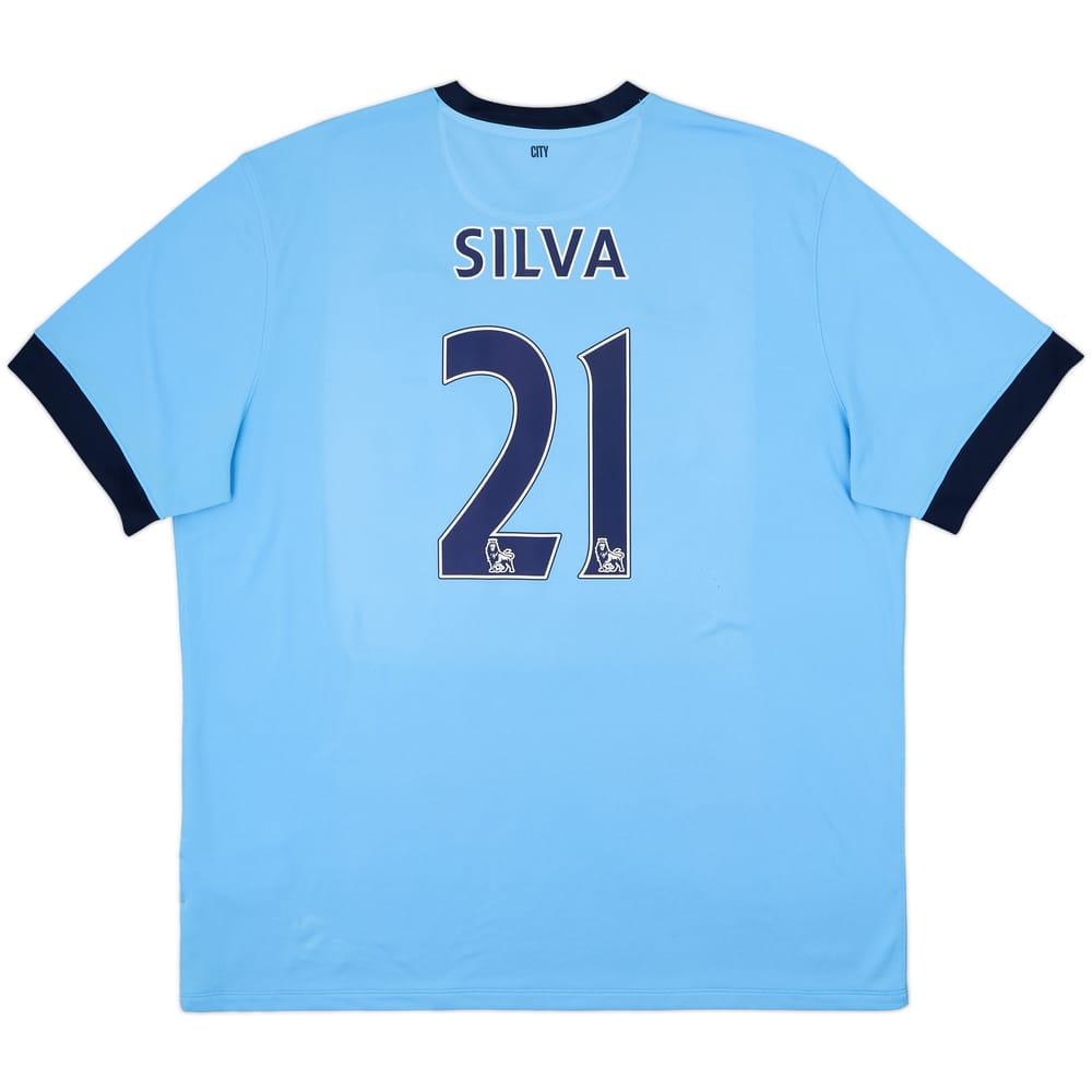 2014-15 Manchester City Home Shirt Silva #21 - 8/10 - (3XL)