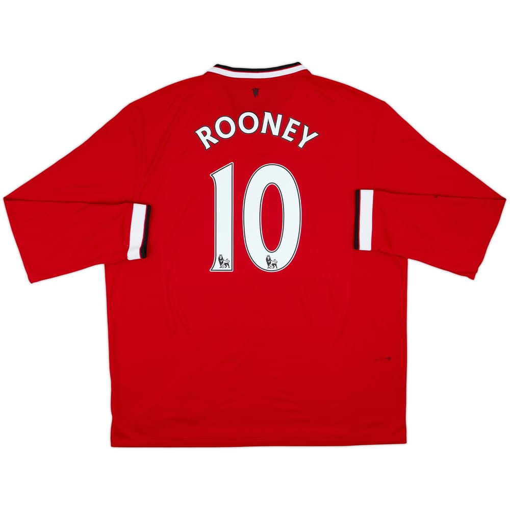 2014-15 Manchester United Home L/S Shirt Rooney #10 - 7/10 - (XXL)