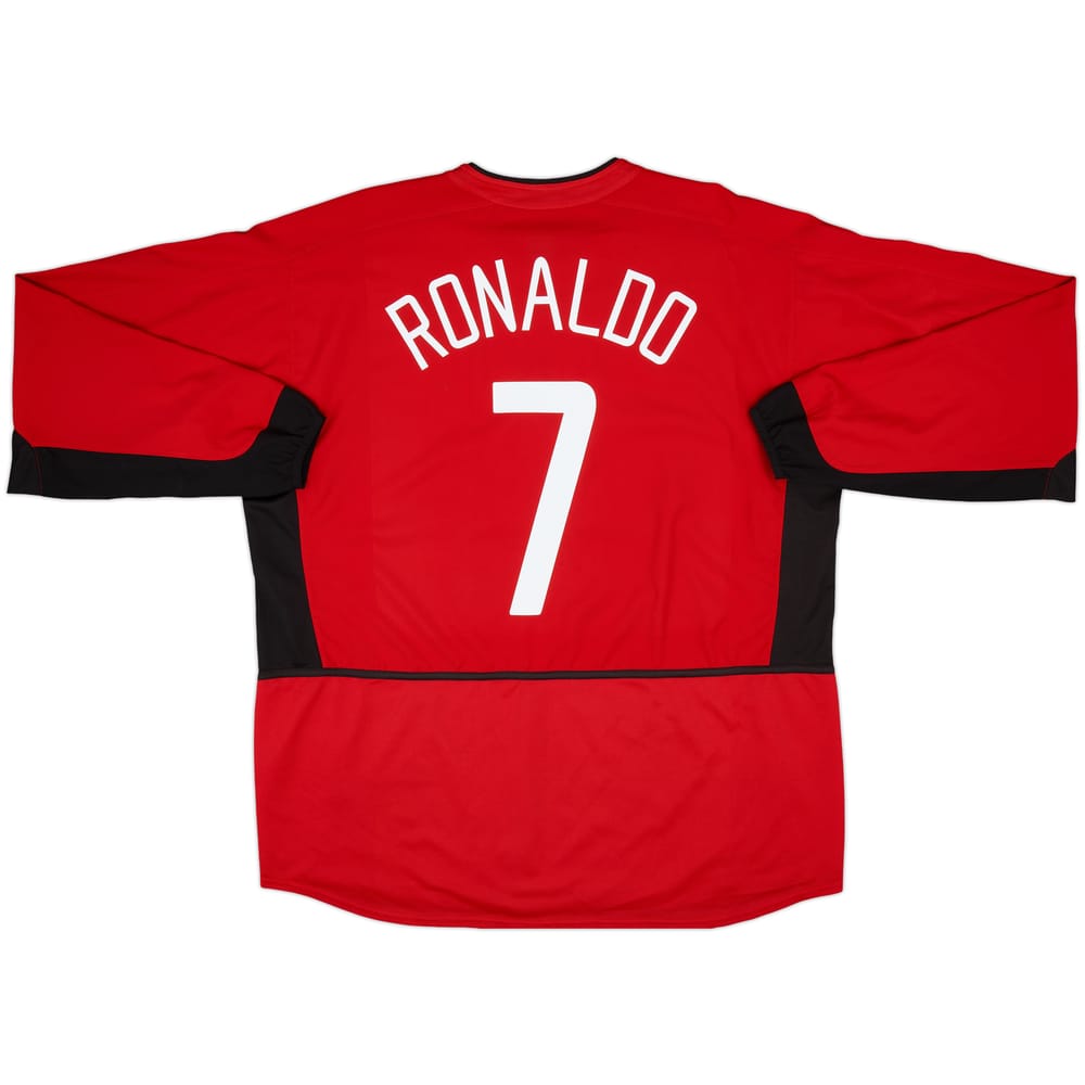 2002-04 Manchester United Home L/S Shirt Ronaldo #7 - 7/10 - (XXL)