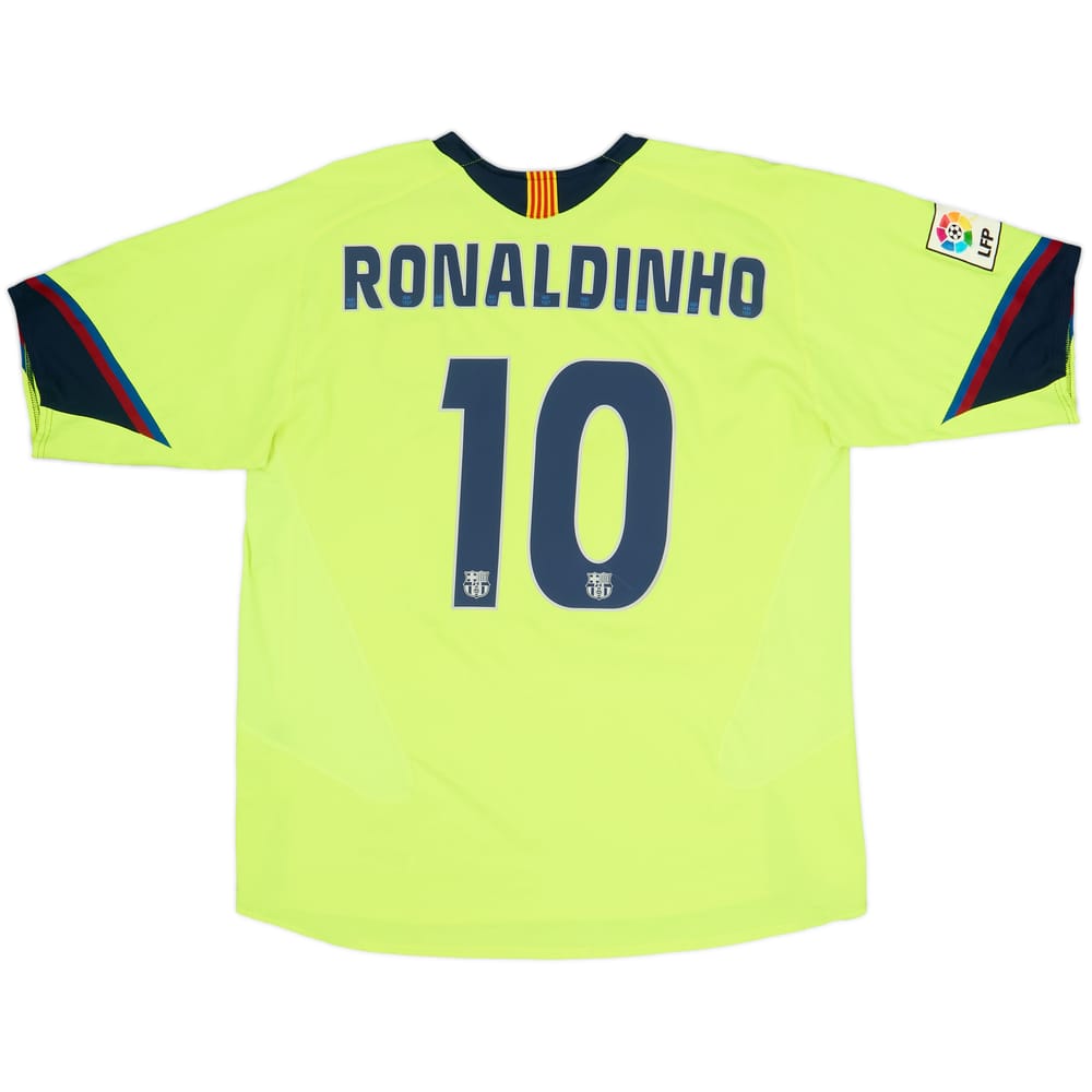 2005-06 Barcelona Away Shirt Ronaldinho #10 - 8/10 - (L)