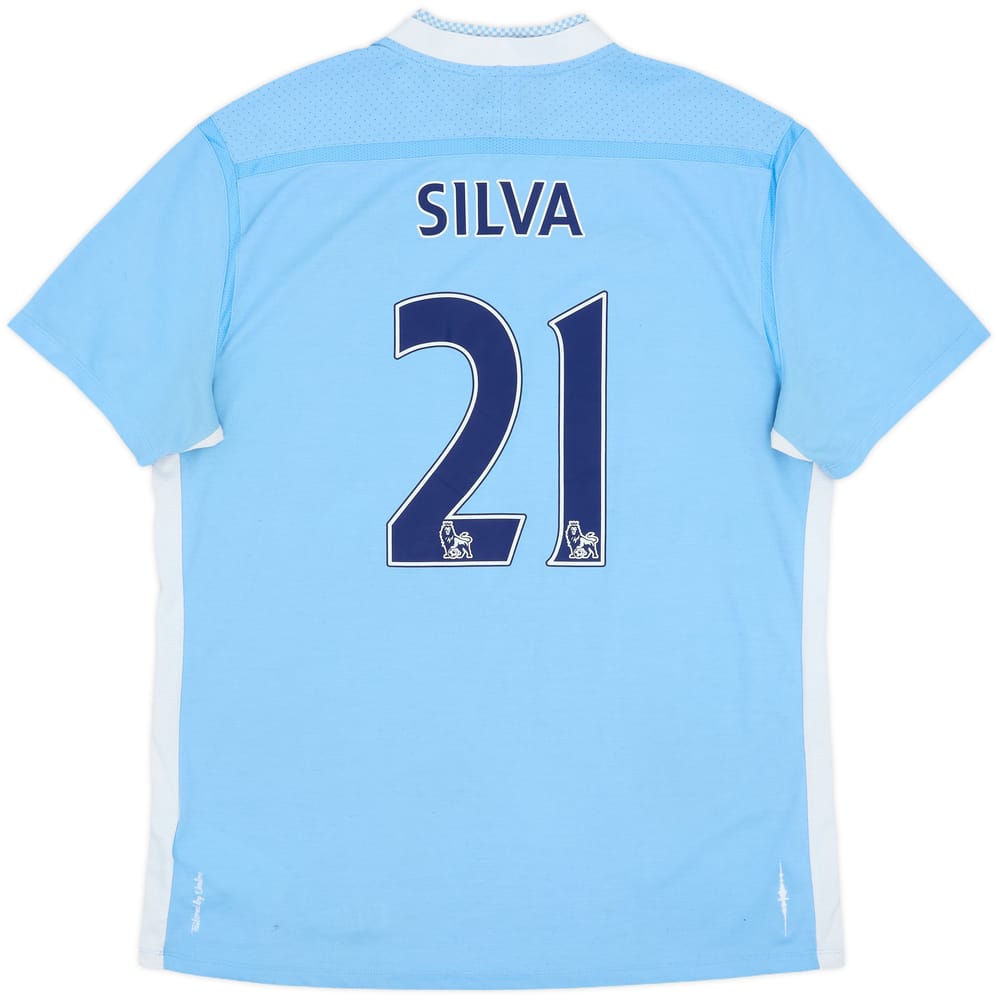 2011-12 Manchester City Home Shirt Silva #21 - 8/10 - (L)