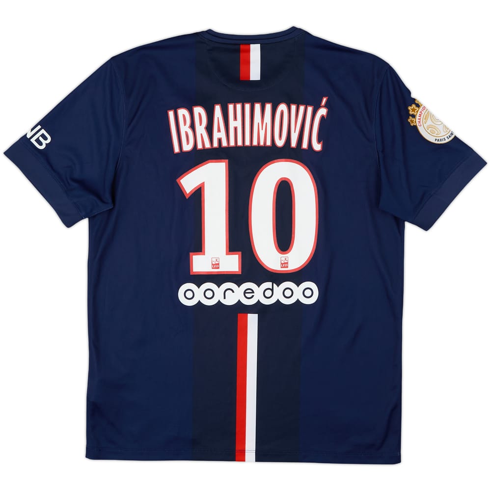 2014-15 Paris Saint-Germain Home Shirt Ibrahimovic #10 - 8/10 - (L)