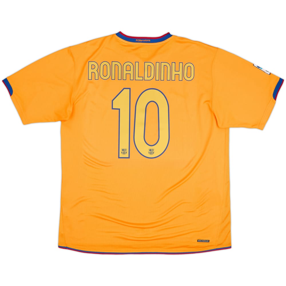 2006-08 Barcelona Away Shirt Ronaldinho #10 - 7/10 - (XL)