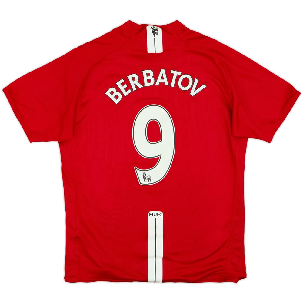 2007-09 Manchester United Home Shirt Berbatov #9 - 7/10 - (L)