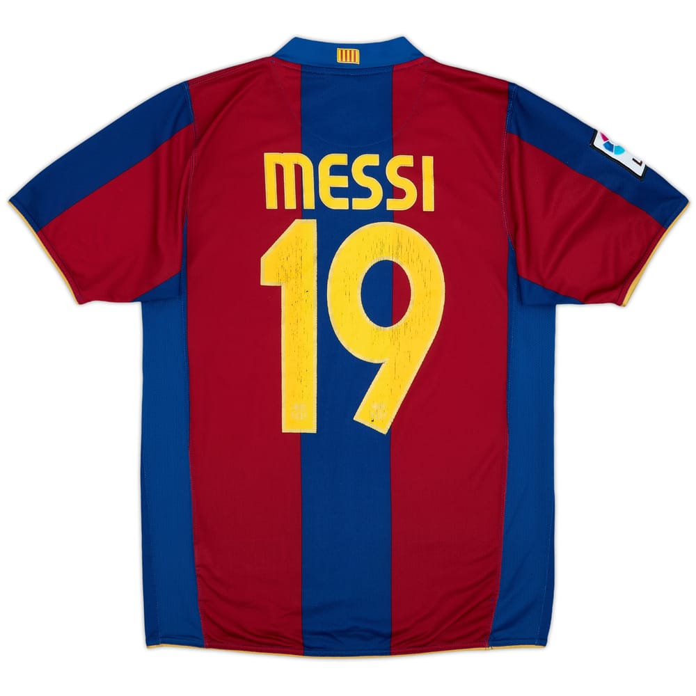 2007-08 Barcelona Home Shirt Messi #19 - 6/10 - (S)