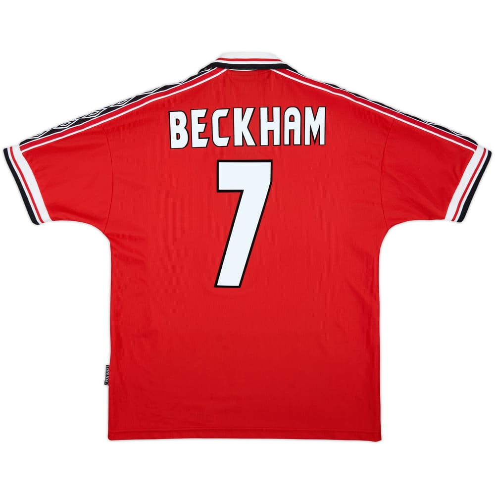 1998-00 Manchester United Home Shirt Beckham #7 - 8/10 - (M)