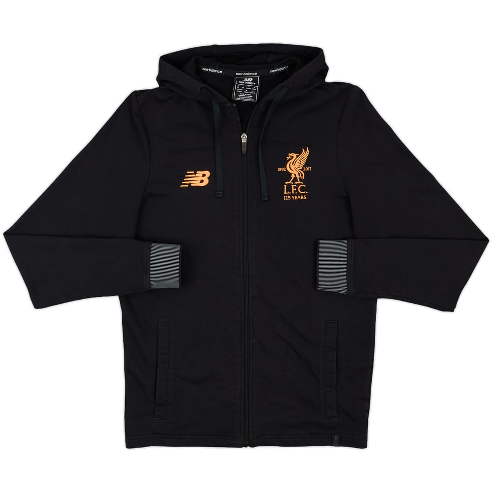 2017-18 Liverpool New Balance Zipped Hooded Sweat Top - 8/10 - (S)