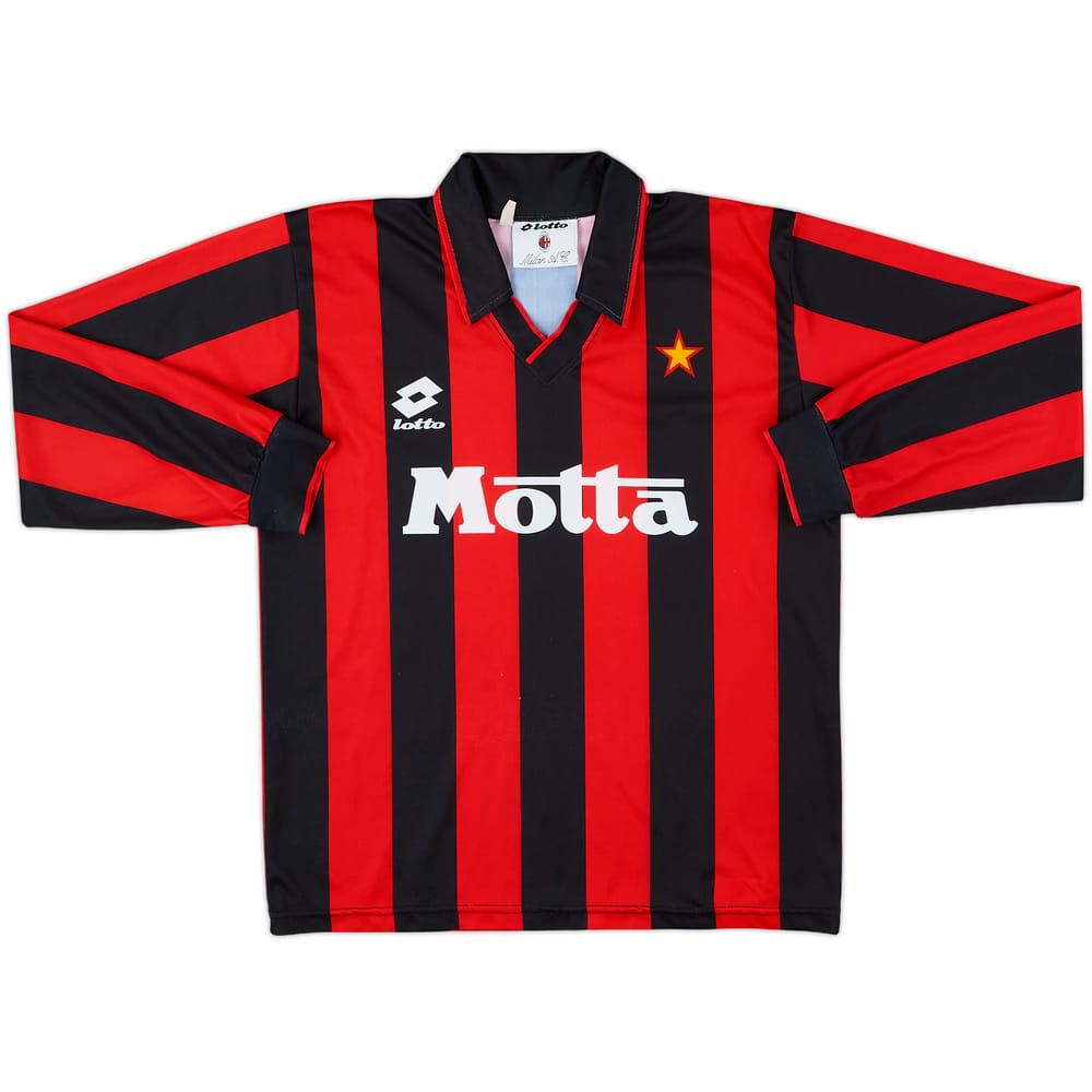 1993-94 AC Milan Home L/S Shirt - 8/10 - (L.Boys)
