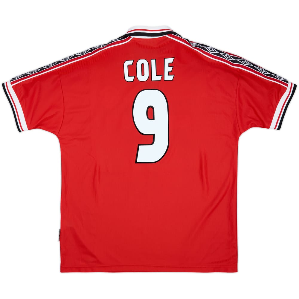 1998-00 Manchester United Home Shirt Cole #9 - 8/10 - (XL)