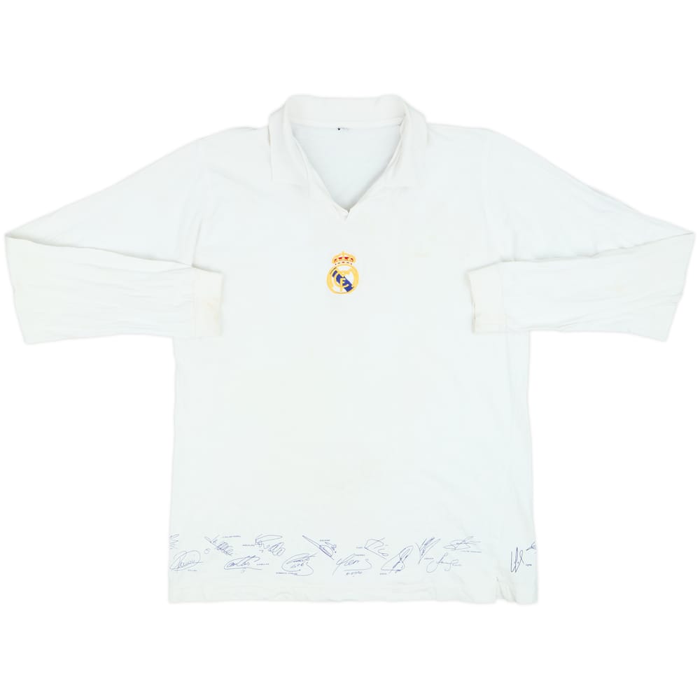 2002-03 Real Madrid 'Signed' Cotton L/S Shirt - 5/10 - (L)
