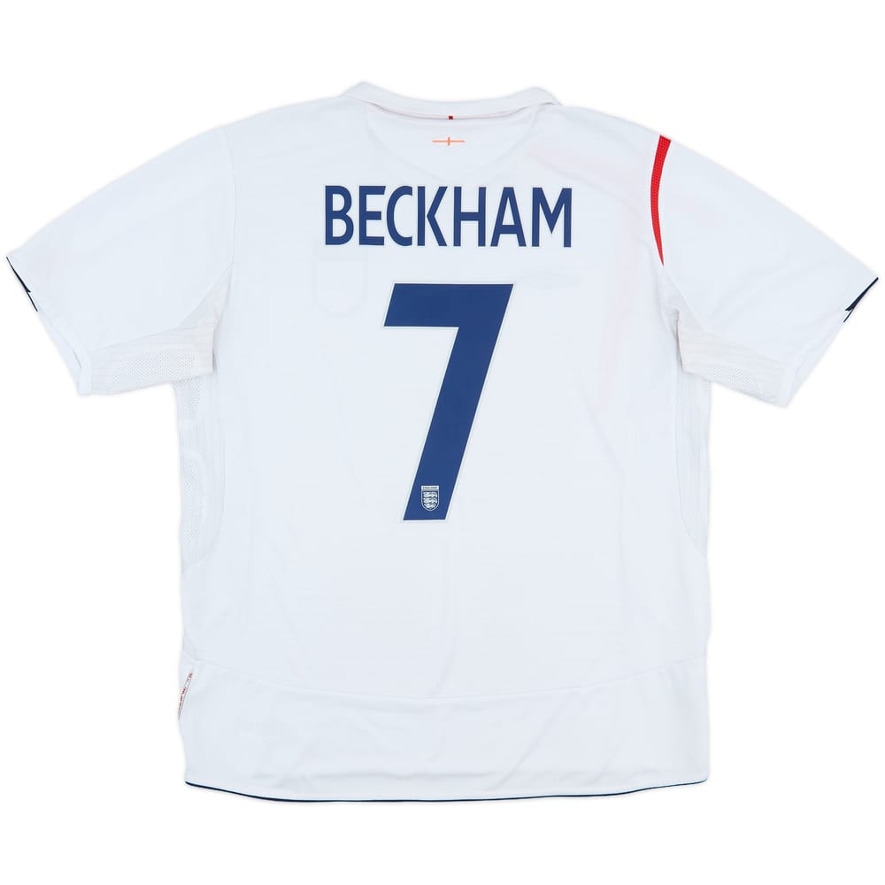 2005-07 England Home Shirt Beckham #7 - 6/10 - (XL)
