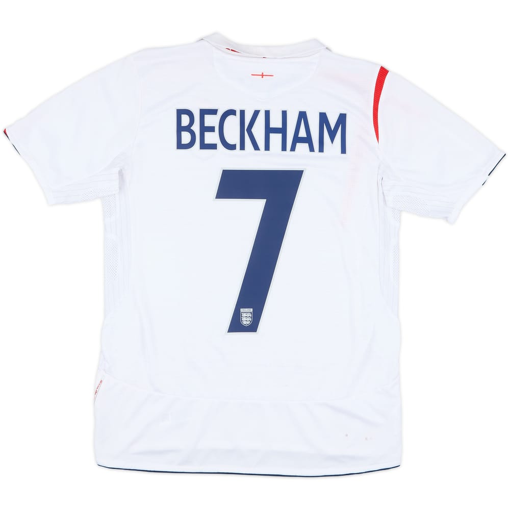 2005-07 England Home Shirt Beckham #7 - 6/10 - (XL.Boys)