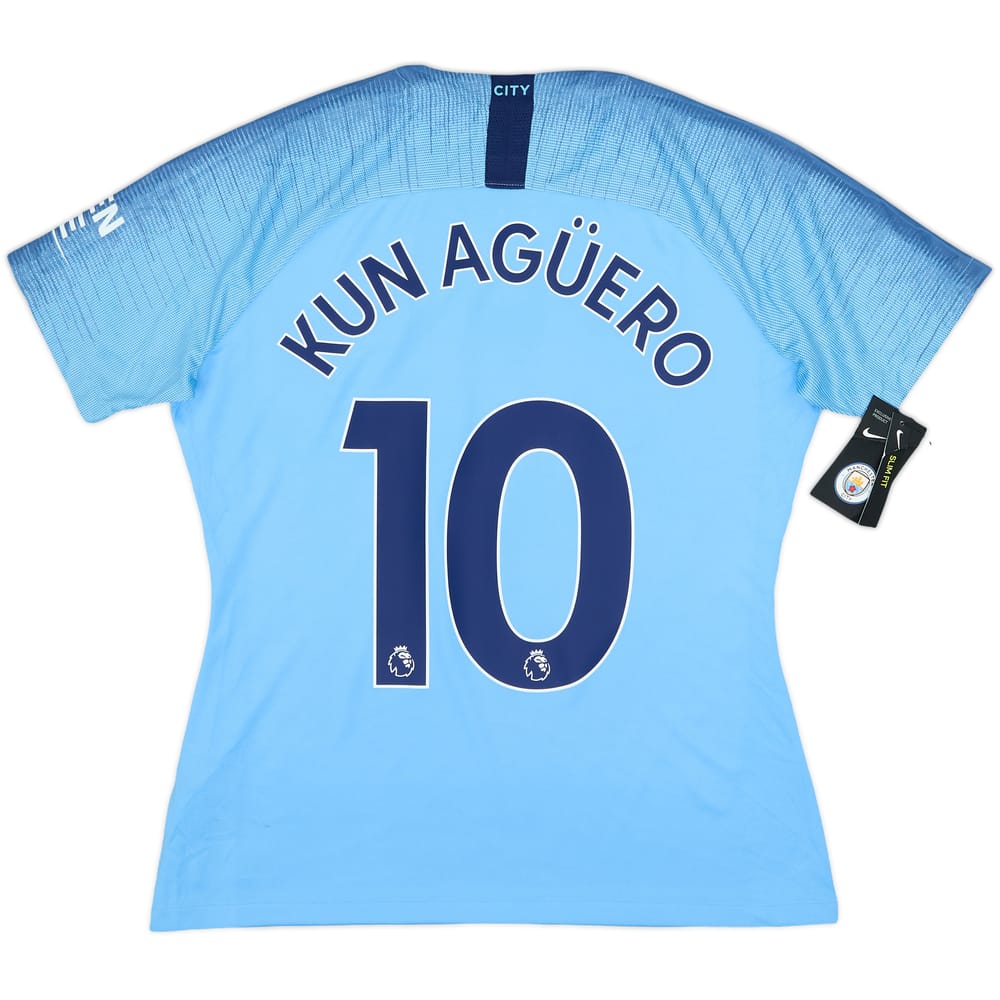 2017-18 Manchester City Home Shirt Kun Aguero #10 (Women's L)