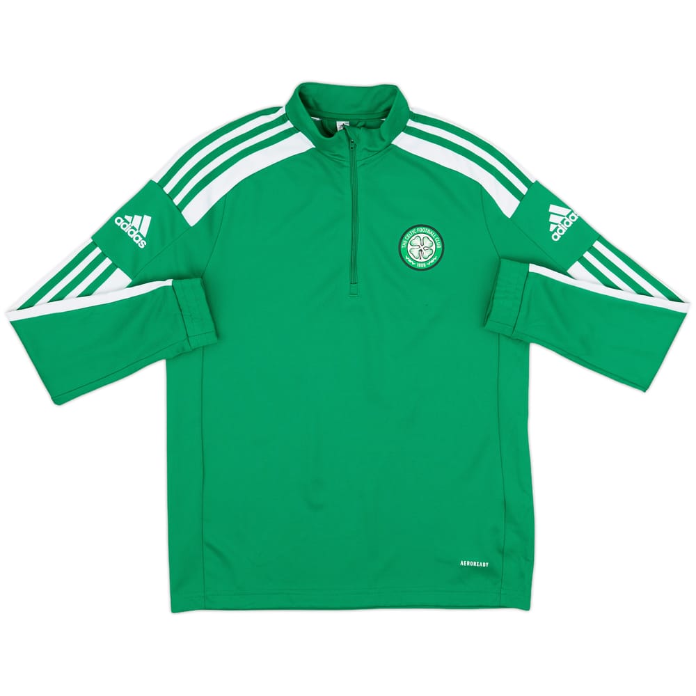 2021-22 Celtic adidas 1/4 Zip Drill Top - 9/10 - (L.Boys)
