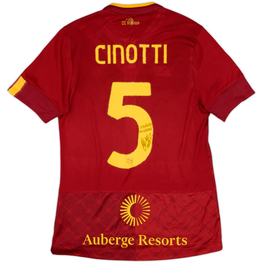 2022-23 Roma Femminile Match Issue Signed Home Shirt Cinotti #5