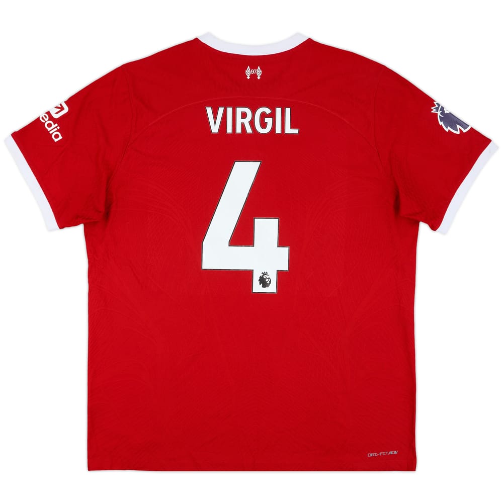 2023-24 Liverpool Authentic Home Shirt Virgil #4 - 9/10 - (XXL)