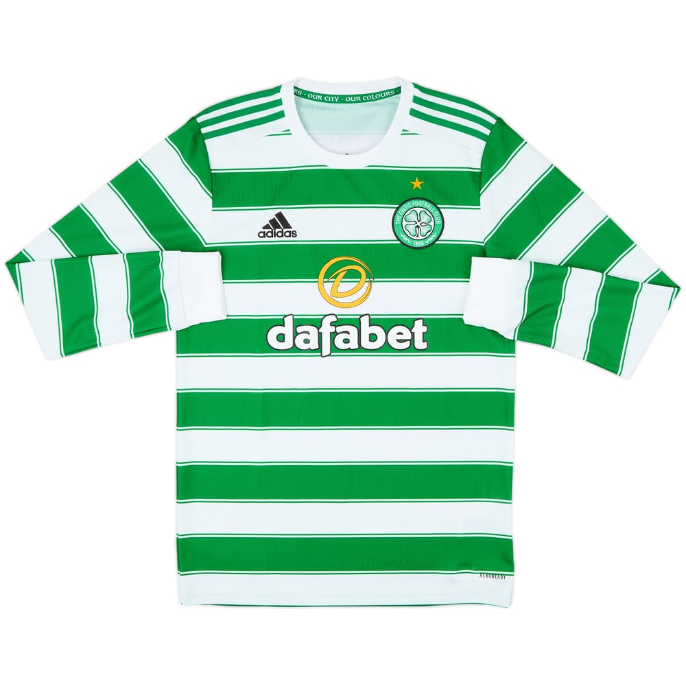 2021-22 Celtic Home L/S Shirt - 10/10 - (S)